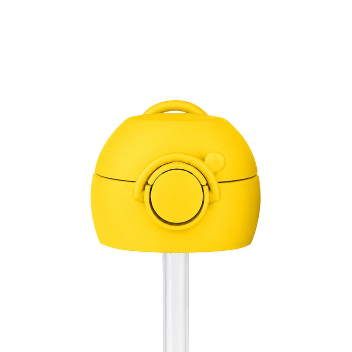 Ανταλλακτικό καπάκι με καλαμάκι Handy Bottle Estia AEK BC, κλειστή όψη με λαβή μεταφοράς και κλιπ ασφαλείας.
