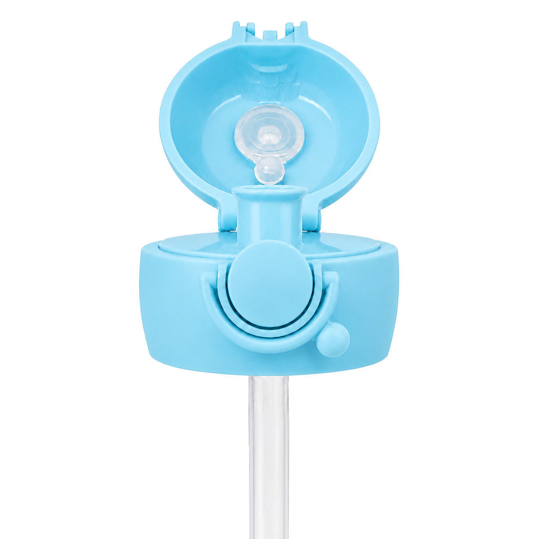 Ανταλλακτικό καπάκι με καλαμάκι Handy Bottle Estia Blue Fin, ανοιχτή όψη με εμφανές μεγάλο στόμιο και σύστημα κλεισίματος.