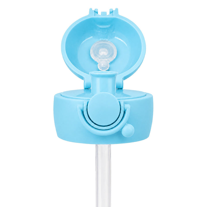 Ανταλλακτικό καπάκι με καλαμάκι Handy Bottle Estia Blue Fin, ανοιχτή όψη με εμφανές μεγάλο στόμιο και σύστημα κλεισίματος.