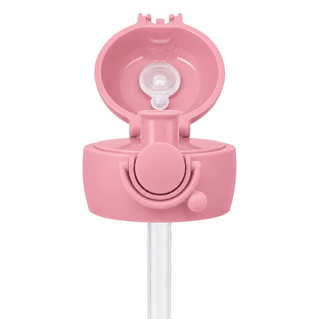 Ανταλλακτικό καπάκι με καλαμάκι Handy Bottle Estia Cherry Rose, ανοιχτή όψη με εμφανές μεγάλο στόμιο και σύστημα κλεισίματος.