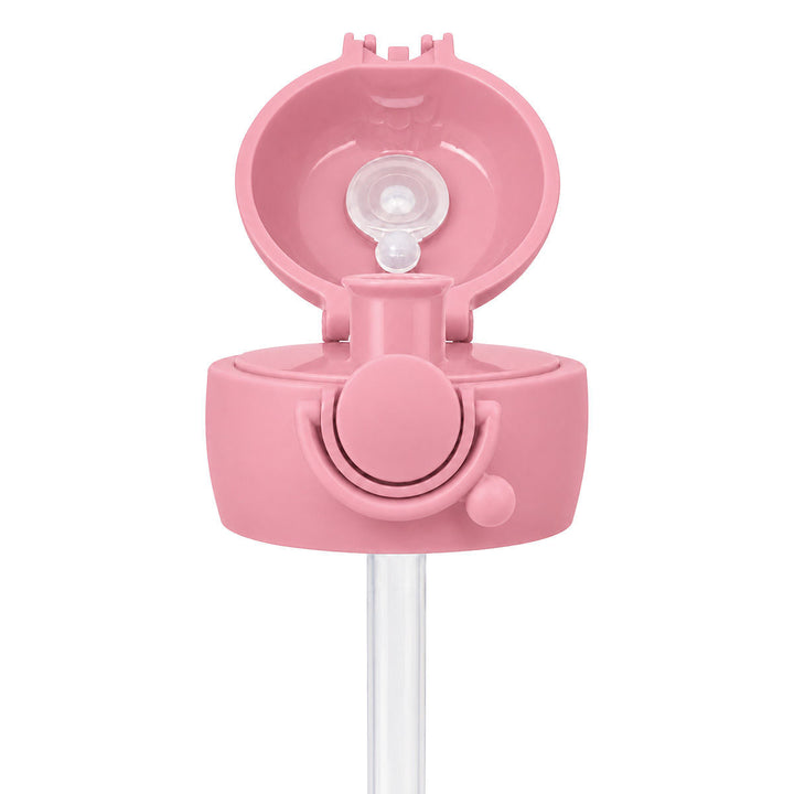 Ανταλλακτικό καπάκι με καλαμάκι Handy Bottle Estia Cherry Rose, ανοιχτή όψη με εμφανές μεγάλο στόμιο και σύστημα κλεισίματος.