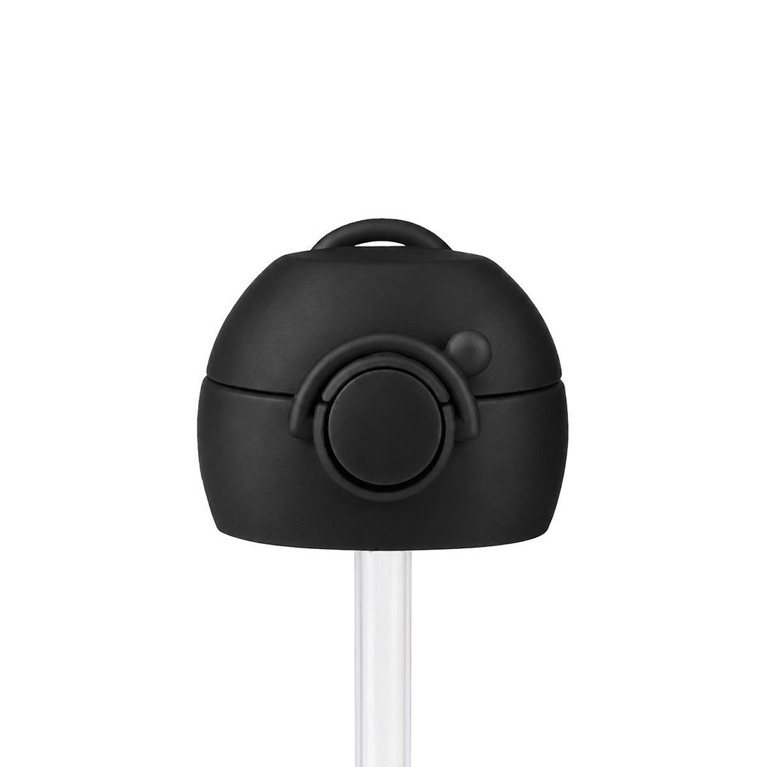 Ανταλλακτικό καπάκι με καλαμάκι Handy Bottle Estia Dark Camo, κλειστή όψη με λαβή μεταφοράς και κλιπ ασφαλείας.