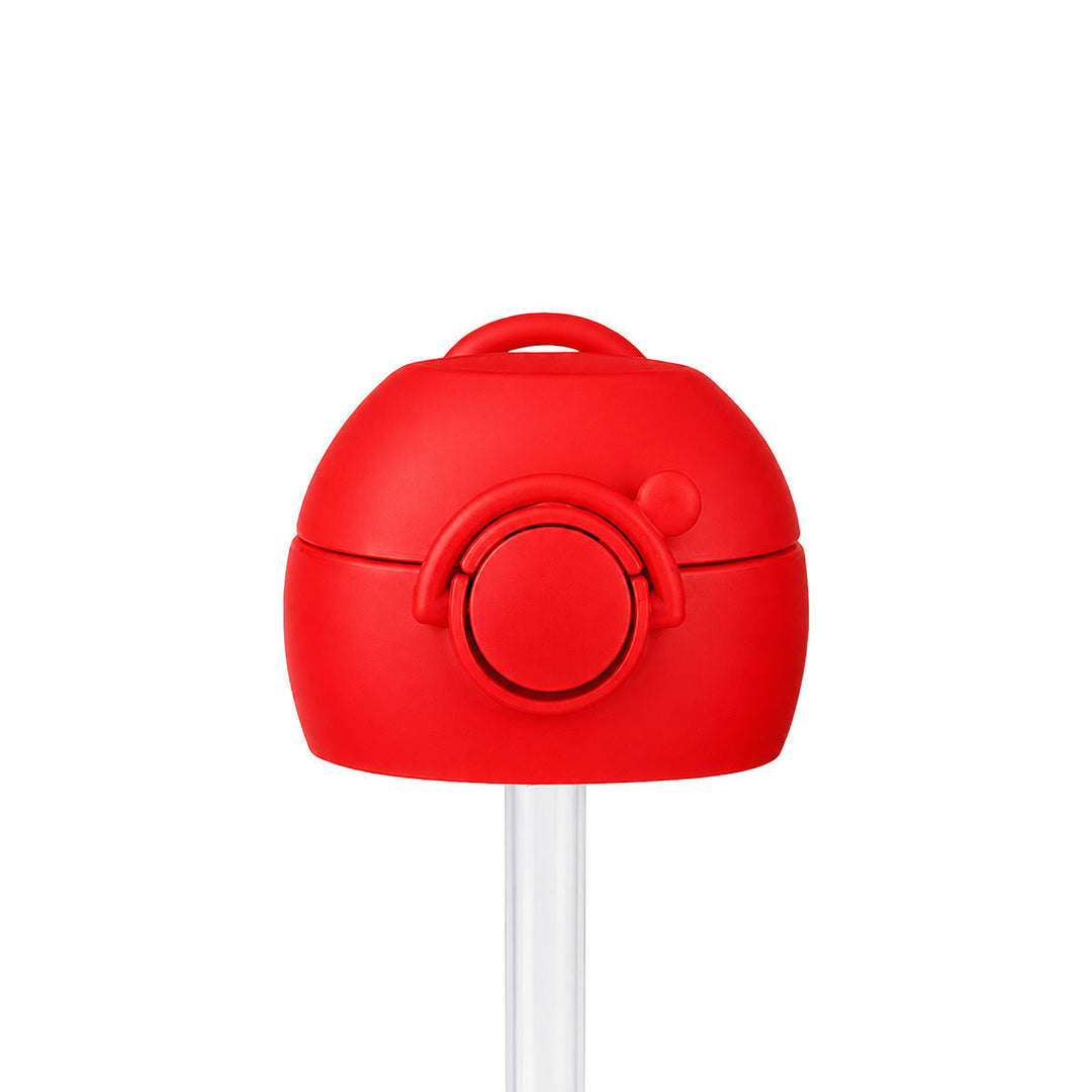 Ανταλλακτικό καπάκι με καλαμάκι Handy Bottle Estia Olympiacos BC, κλειστή όψη με λαβή μεταφοράς και κλιπ ασφαλείας.