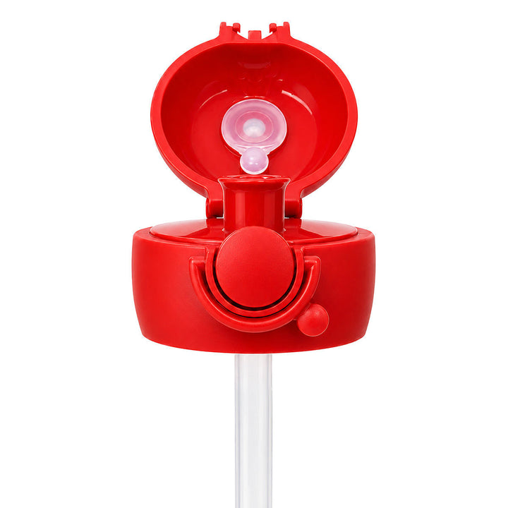 Ανταλλακτικό καπάκι με καλαμάκι Handy Bottle Estia Olympiacos BC, ανοιχτή όψη με εμφανές μεγάλο στόμιο και σύστημα κλεισίματος.