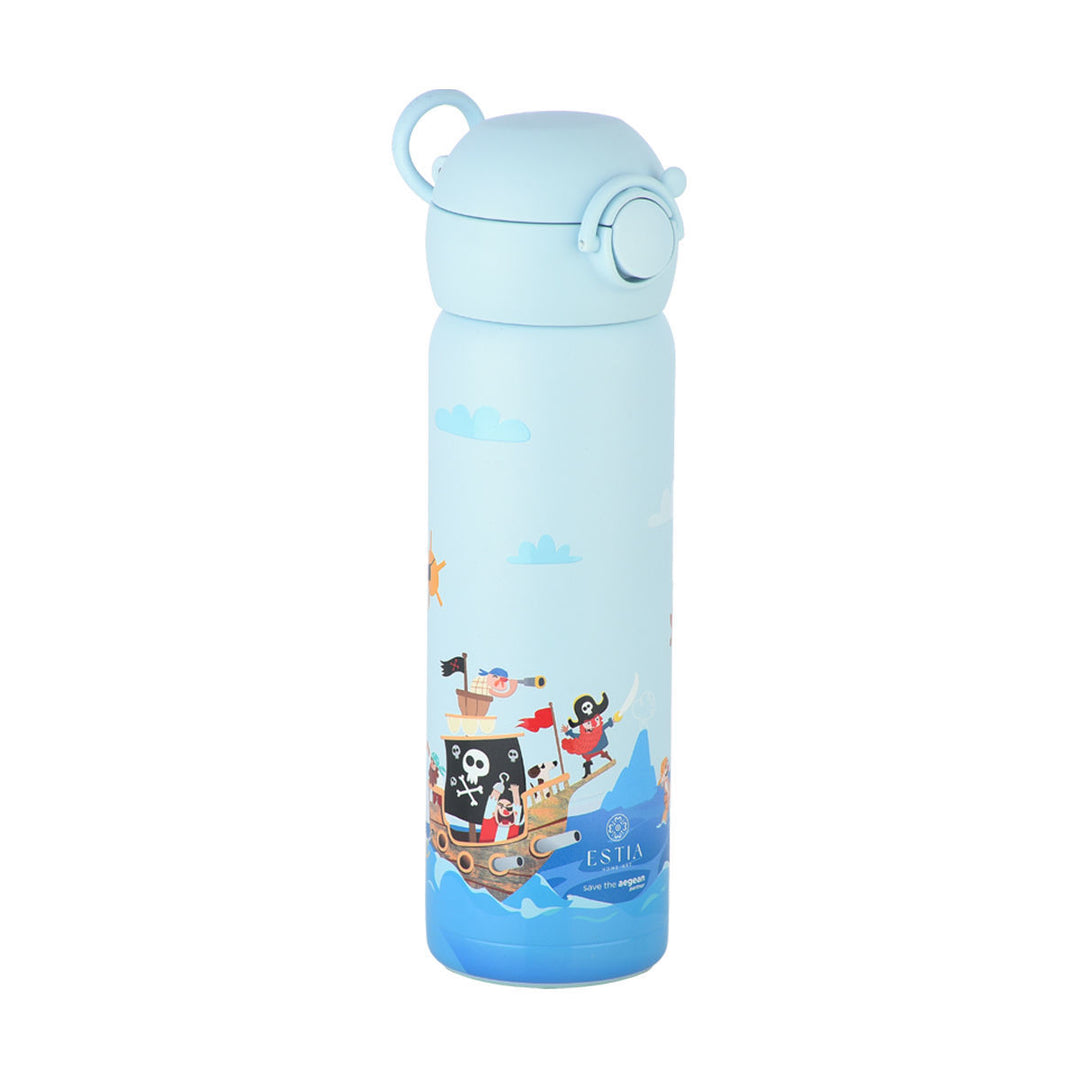 Estia Θερμός Παιδικό Με Καλαμάκι 500ml Μπλε Treasure Quest