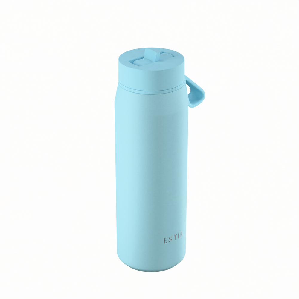 Estia Μπουκάλι Θερμός με Καλαμάκι Pulse 500ml Γαλάζιο Save the Aegean Arctic