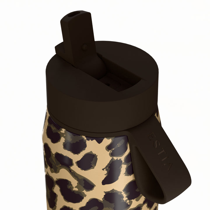 Estia Μπουκάλι Θερμός με Καλαμάκι Pulse 500ml Λεοπάρ Save the Aegean Spotted Prowl