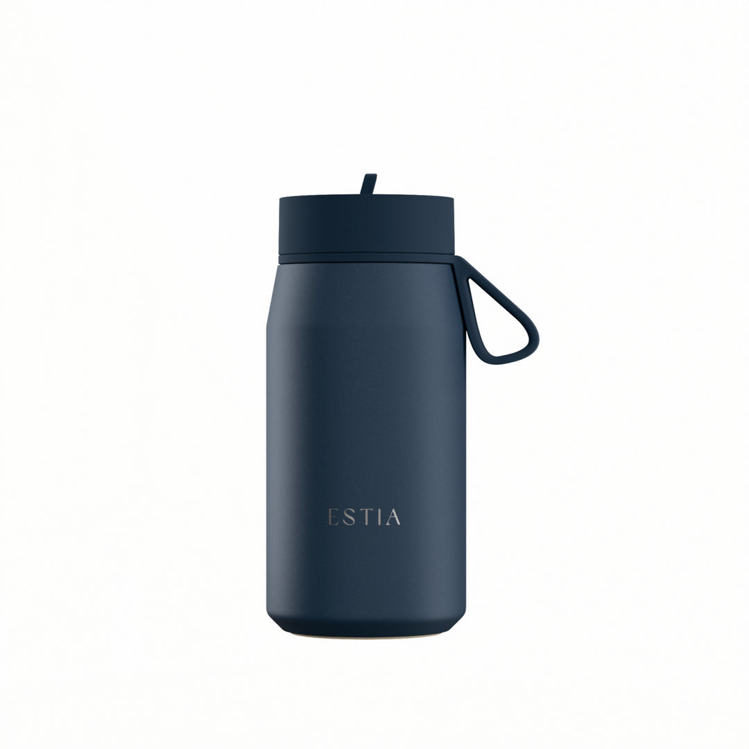 Estia Μπουκάλι Θερμός με Καλαμάκι Pulse 360ml Μπλε Σκούρο Save the Aegean Indigo