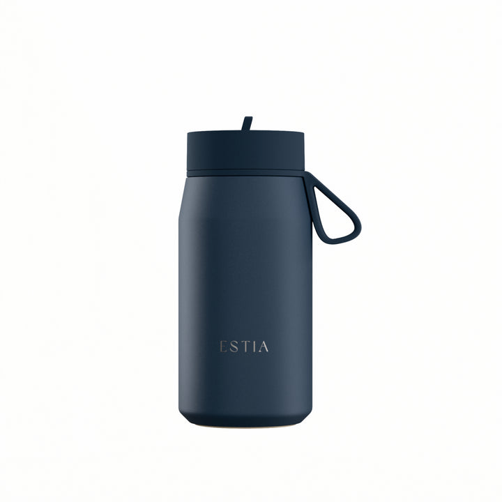 Estia Μπουκάλι Θερμός με Καλαμάκι Pulse 360ml Μπλε Σκούρο Save the Aegean Indigo