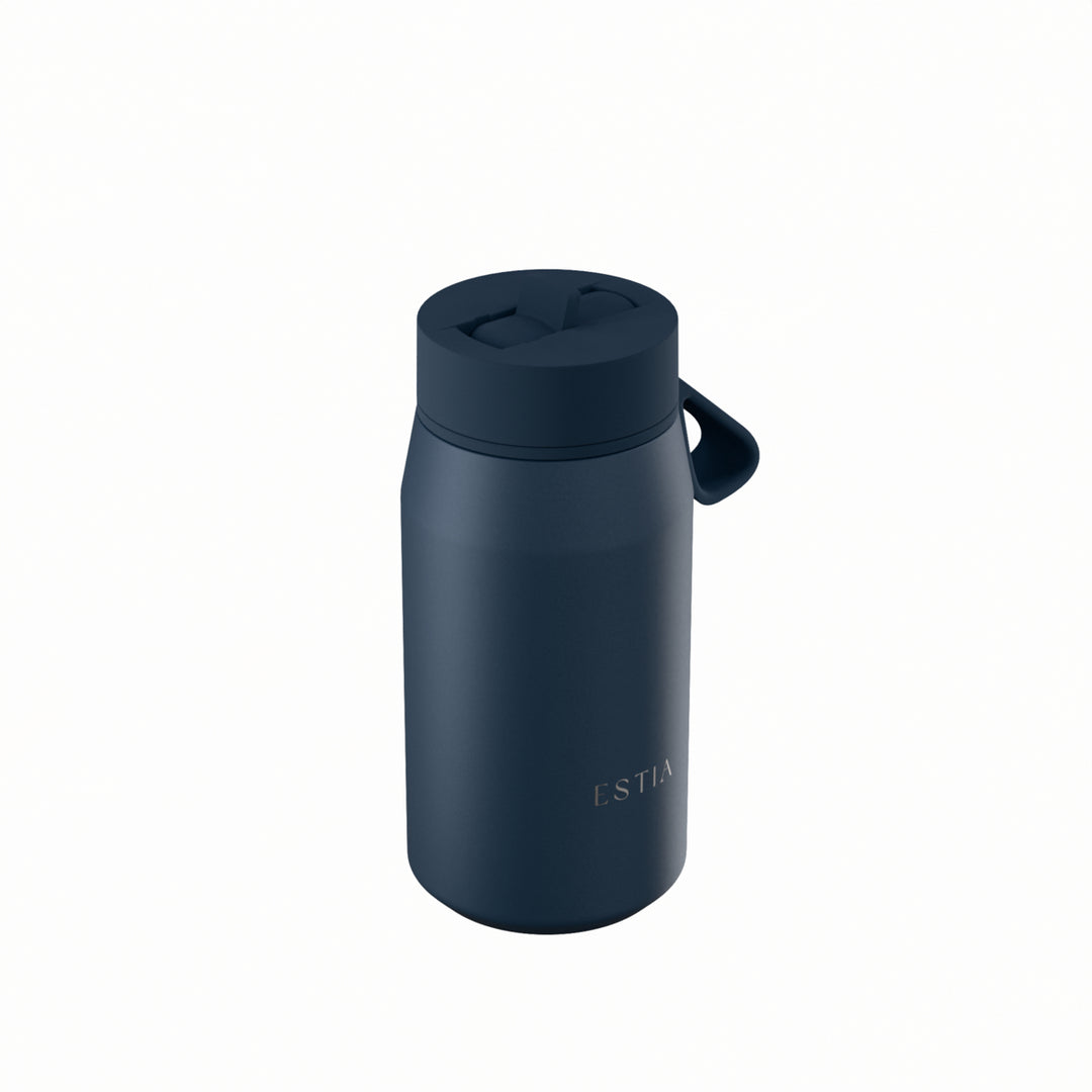 Estia Μπουκάλι Θερμός με Καλαμάκι Pulse 360ml Μπλε Σκούρο Save the Aegean Indigo