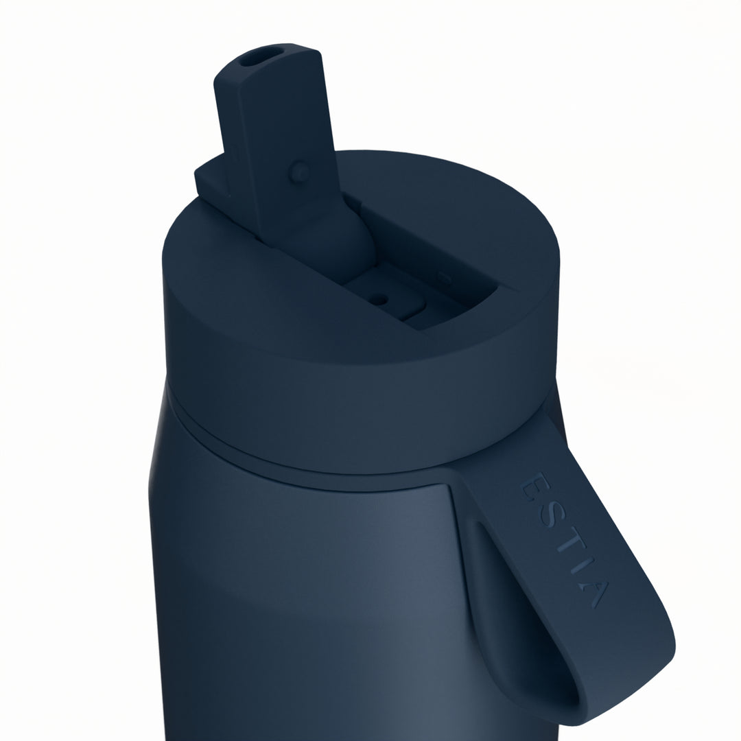 Estia Μπουκάλι Θερμός με Καλαμάκι Pulse 360ml Μπλε Σκούρο Save the Aegean Indigo