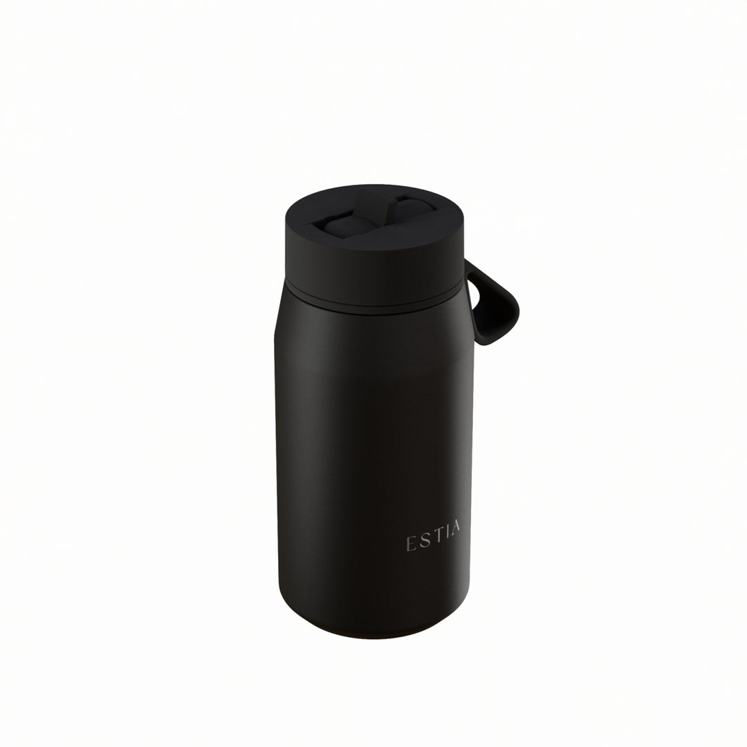 Estia Μπουκάλι Θερμός με Καλαμάκι Pulse 360ml Μαύρο Save the Aegean Void