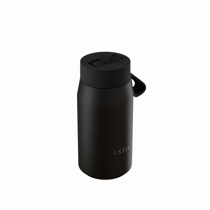 Estia Μπουκάλι Θερμός με Καλαμάκι Pulse 360ml Μαύρο Save the Aegean Void