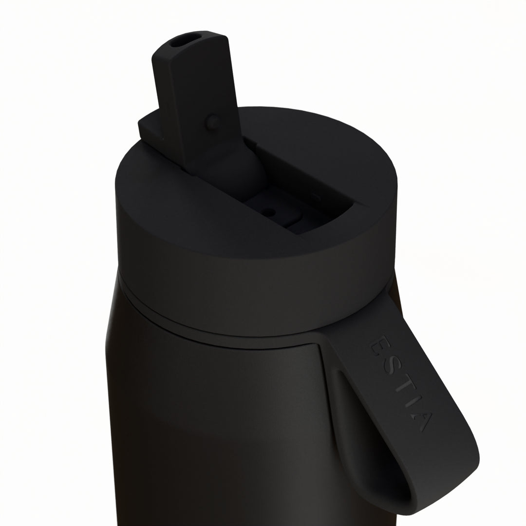 Estia Μπουκάλι Θερμός με Καλαμάκι Pulse 360ml Μαύρο Save the Aegean Void