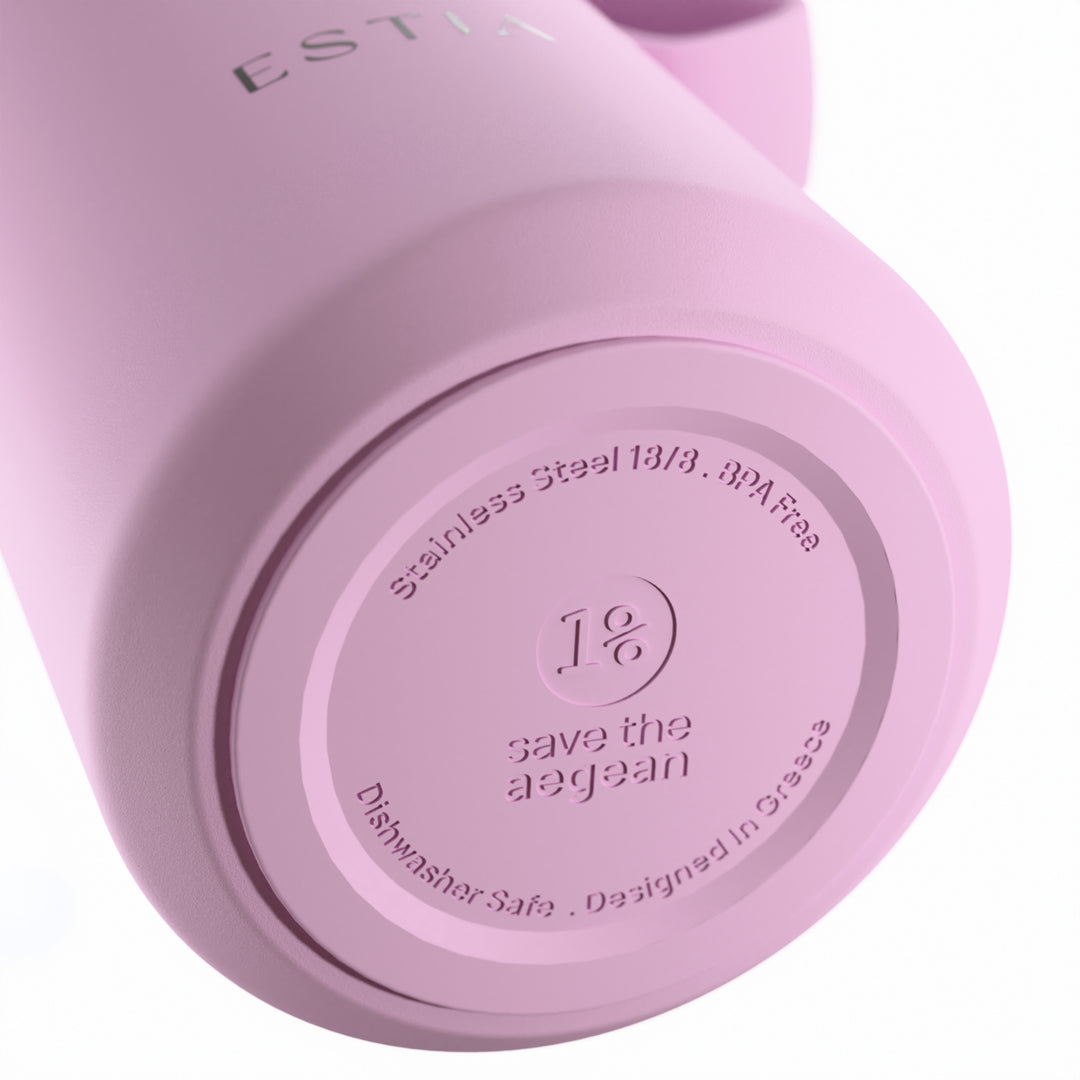 Estia Μπουκάλι Θερμός με Καλαμάκι Pulse 360ml Λιλά Save the Aegean Lavender