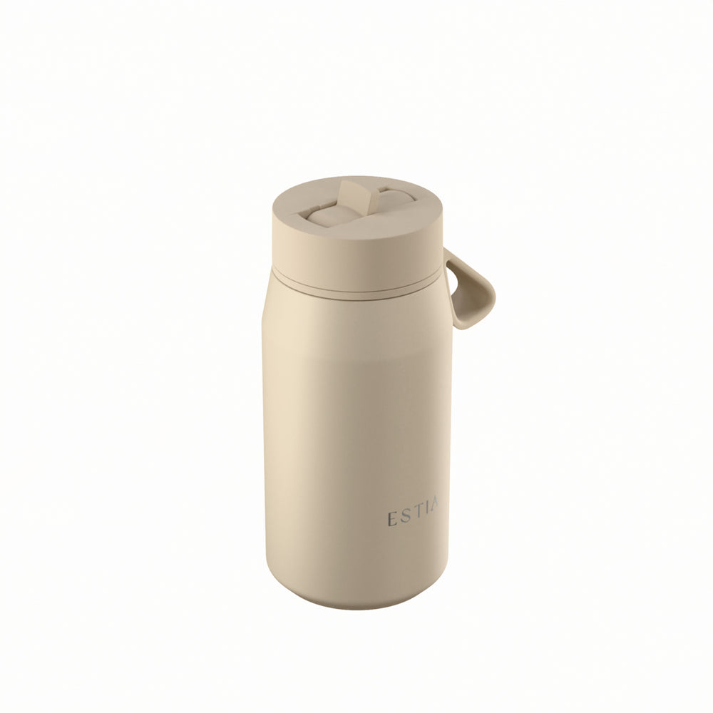 Estia Μπουκάλι Θερμός με Καλαμάκι Pulse 360ml Μπεζ Save the Aegean Dune