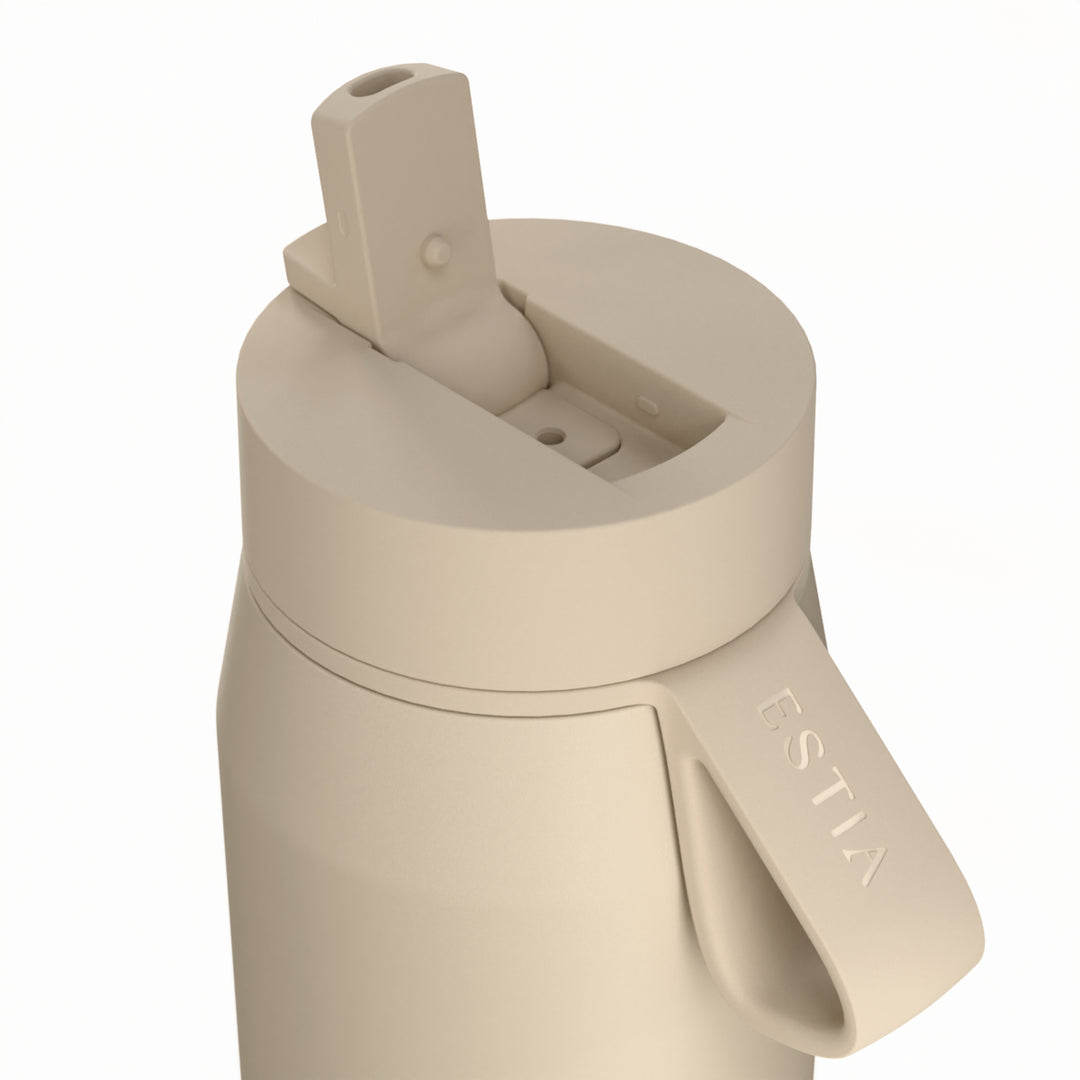 Estia Μπουκάλι Θερμός με Καλαμάκι Pulse 360ml Μπεζ Save the Aegean Dune