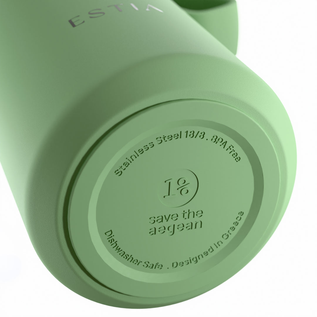 Estia Μπουκάλι Θερμός με Καλαμάκι Pulse 360ml Μέντα-Φυστικί Save the Aegean Pine