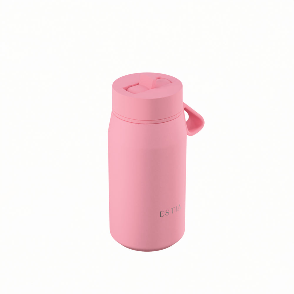 Estia Μπουκάλι Θερμός με Καλαμάκι Pulse 360ml Ροζ Save the Aegean Rose