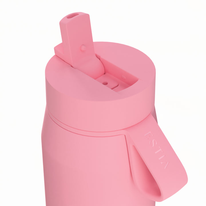 Estia Μπουκάλι Θερμός με Καλαμάκι Pulse 360ml Ροζ Save the Aegean Rose