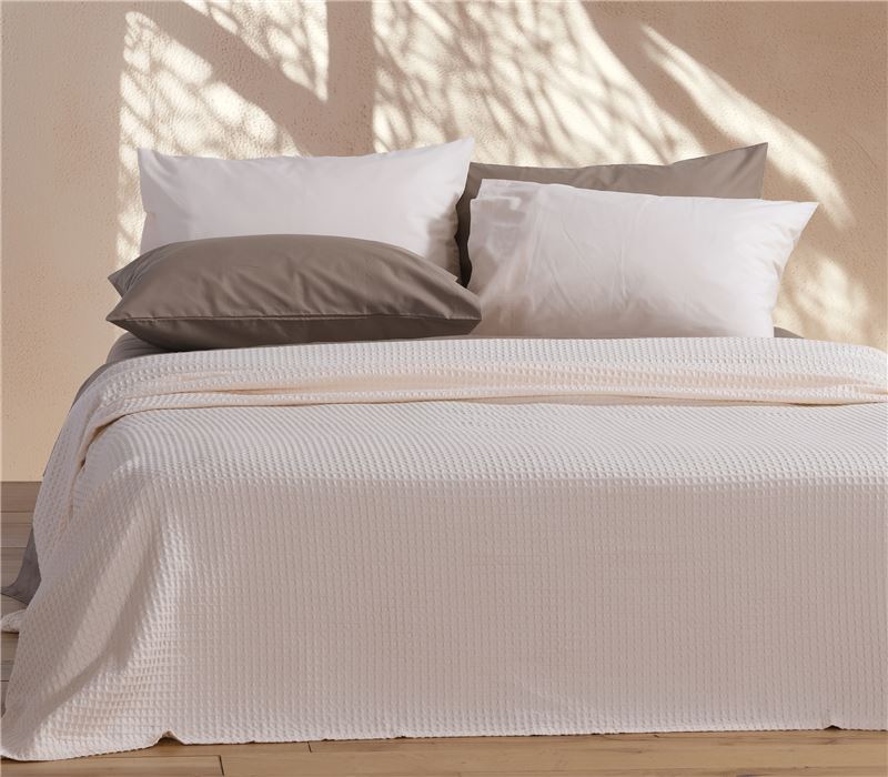 Κουβέρτα Πικέ Μονή Εκρού New Golf Nef-Nef Homeware