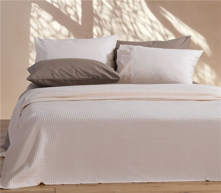 Κουβέρτα Πικέ Μονή Εκρού New Golf Nef-Nef Homeware
