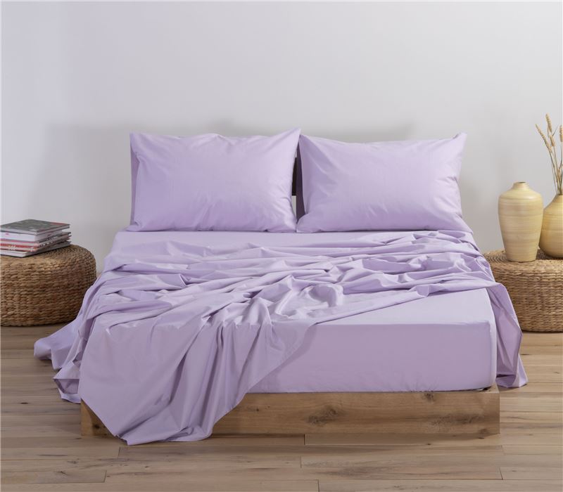 Μεμονωμένο Σεντόνι King Size Λιλά Με Λάστιχο Basic 180Χ200+35 Nef-Nef Homeware