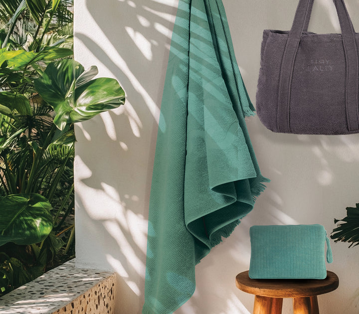 Πετσέτα Θαλάσσης Ανοιχτό Πετρόλ Stay Salty 90X170 Nef-Nef Homeware