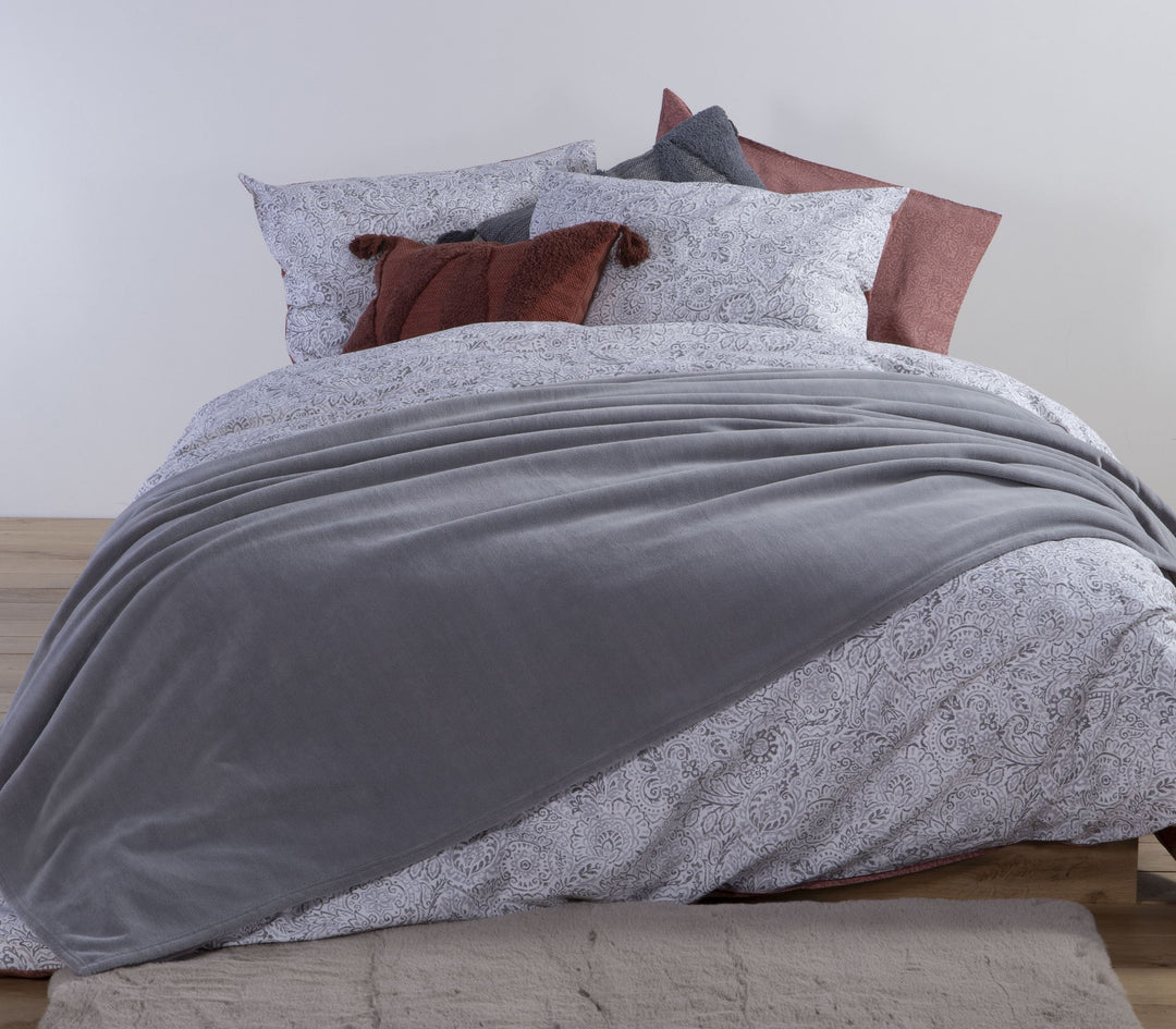 Κουβέρτα Fleece Γκρι Cosy Μονή 160X220 Nef-Nef Homeware