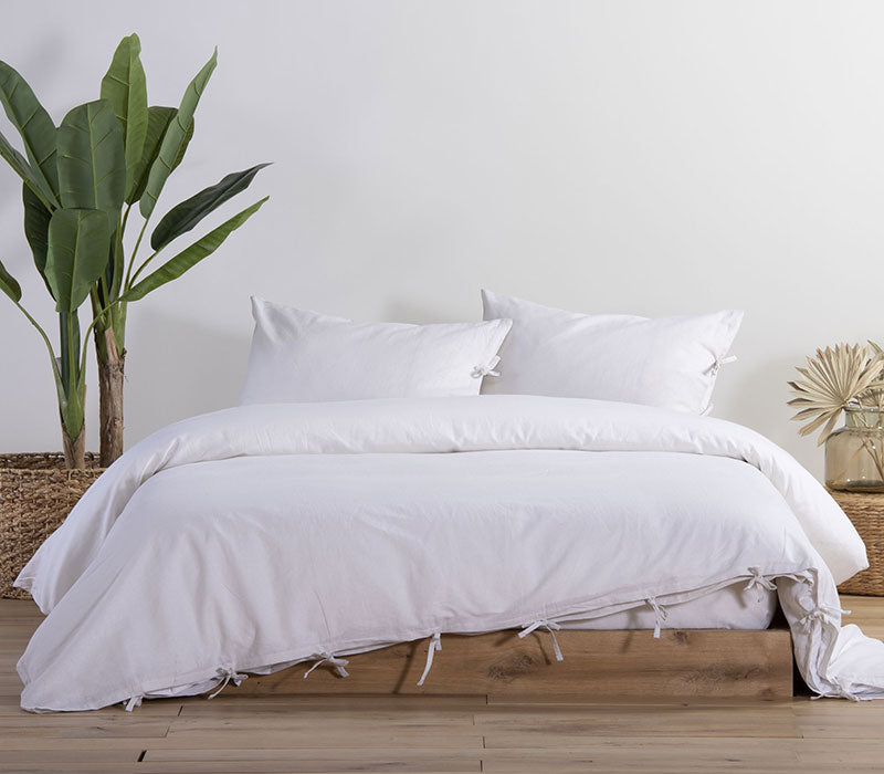Μεμονωμένη Παπλωματοθήκη Μονή Εκρού Cotton-Linen Nef-Nef Homeware