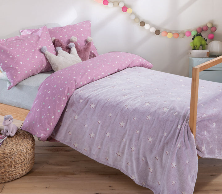 Fleece Βρεφική Κουβέρτα Κούνιας Ροζ Interstellar 110X150 Nef-Nef Homeware