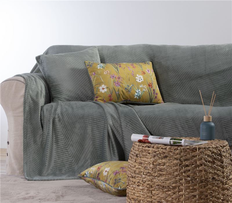 Ριχτάρι Πολυθρόνας Fleece Πράσινο Dakari 130X180 Nef-Nef Homeware