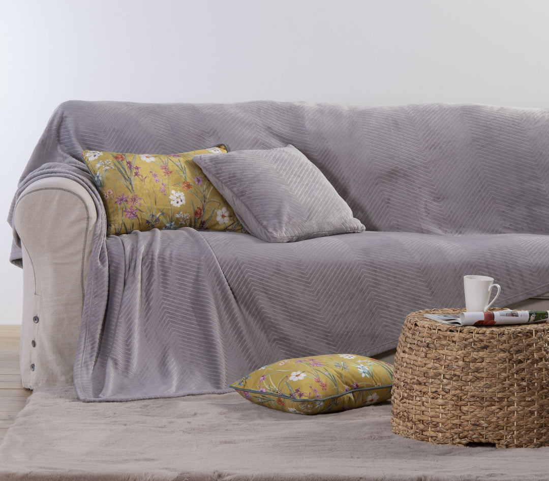 Ριχτάρι Πολυθρόνας Fleece Γκρι Dakari 130X180 Nef-Nef Homeware