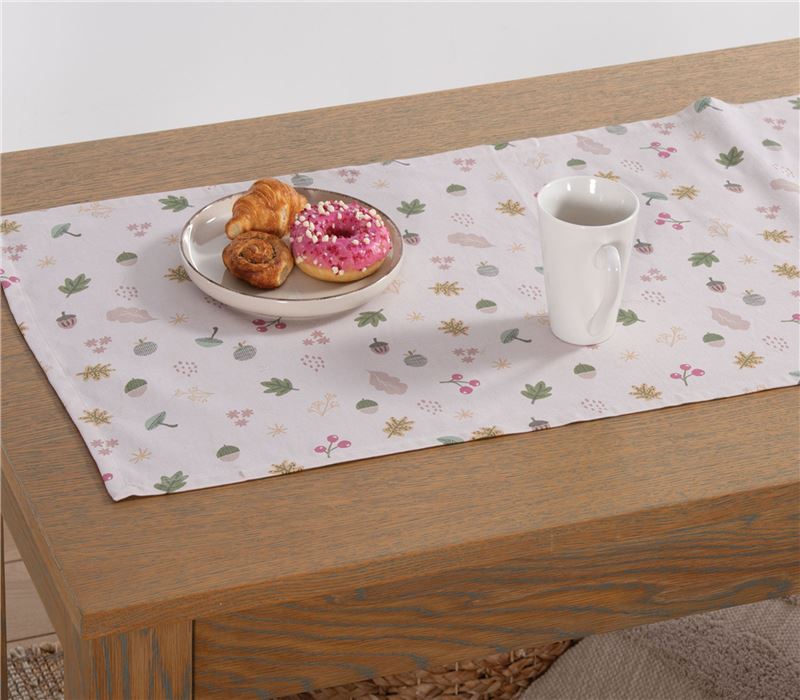 Εκρού Τραβέρσα Forest 45X140cm Nef-Nef Homeware