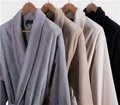 Μαύρο Μπουρνούζι Elements Με Γιάκα Unit Nef-Nef Homeware