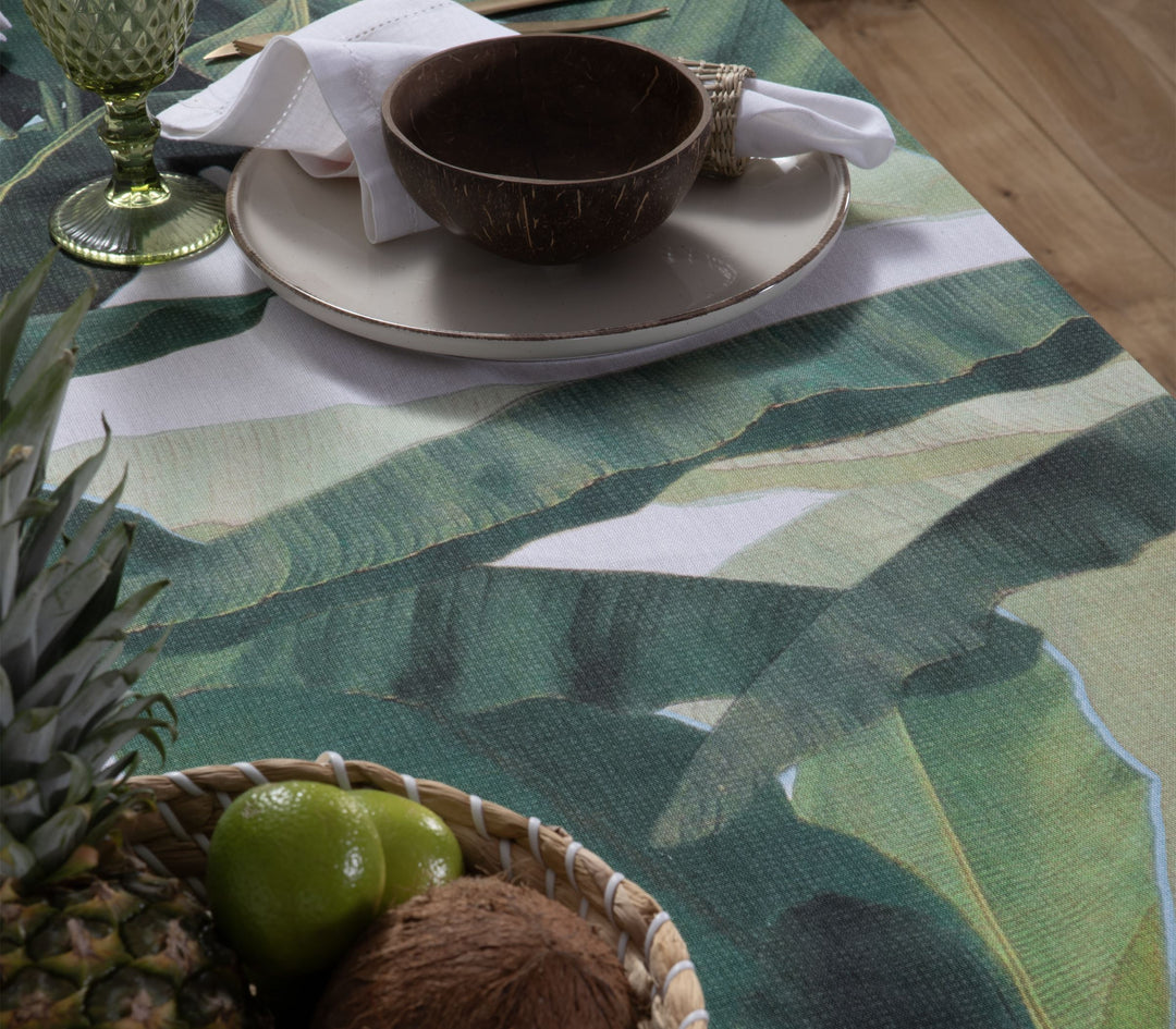 Τραπεζομάντηλο Πράσινο με Tropical Μοτίβο Tropicana 140X240 Nef-Nef Homeware