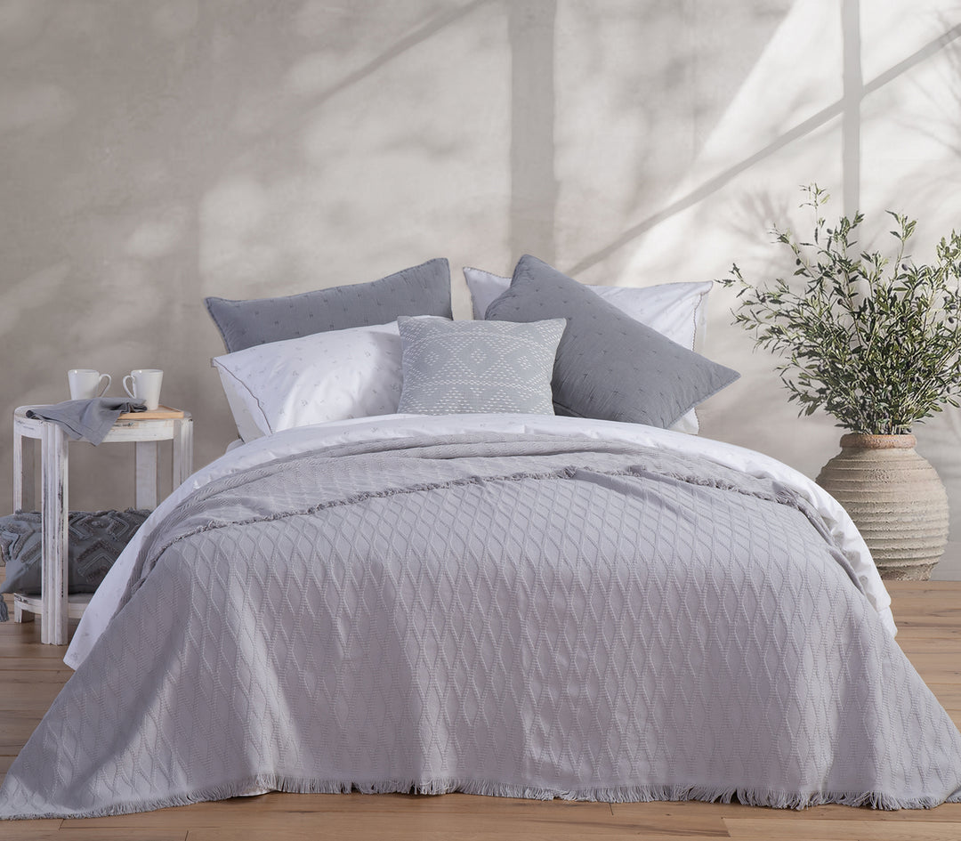 Κουβέρτα Βαμβακερή Γκρι Outlast Υπέρδιπλη Nef-Nef Homeware