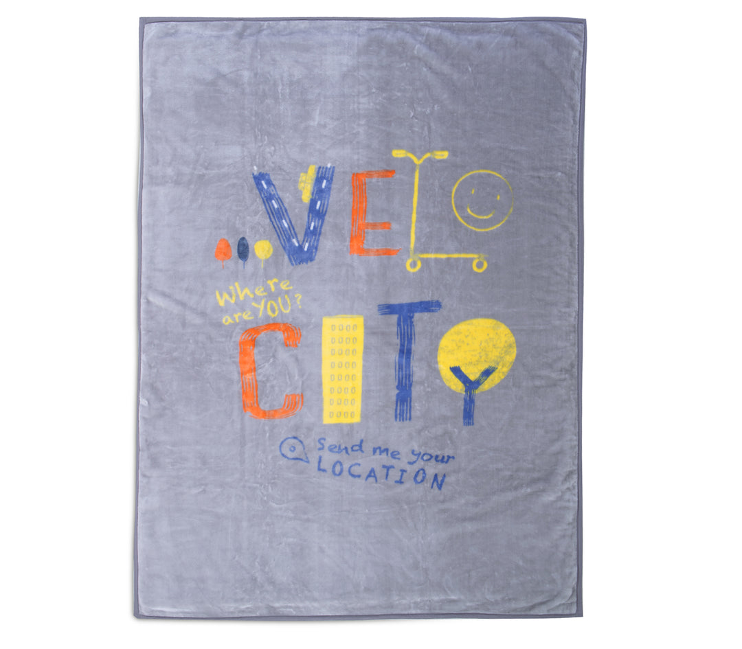Παιδική Κουβέρτα Βελουτέ Γκρι Velocity Nef-Nef Homeware