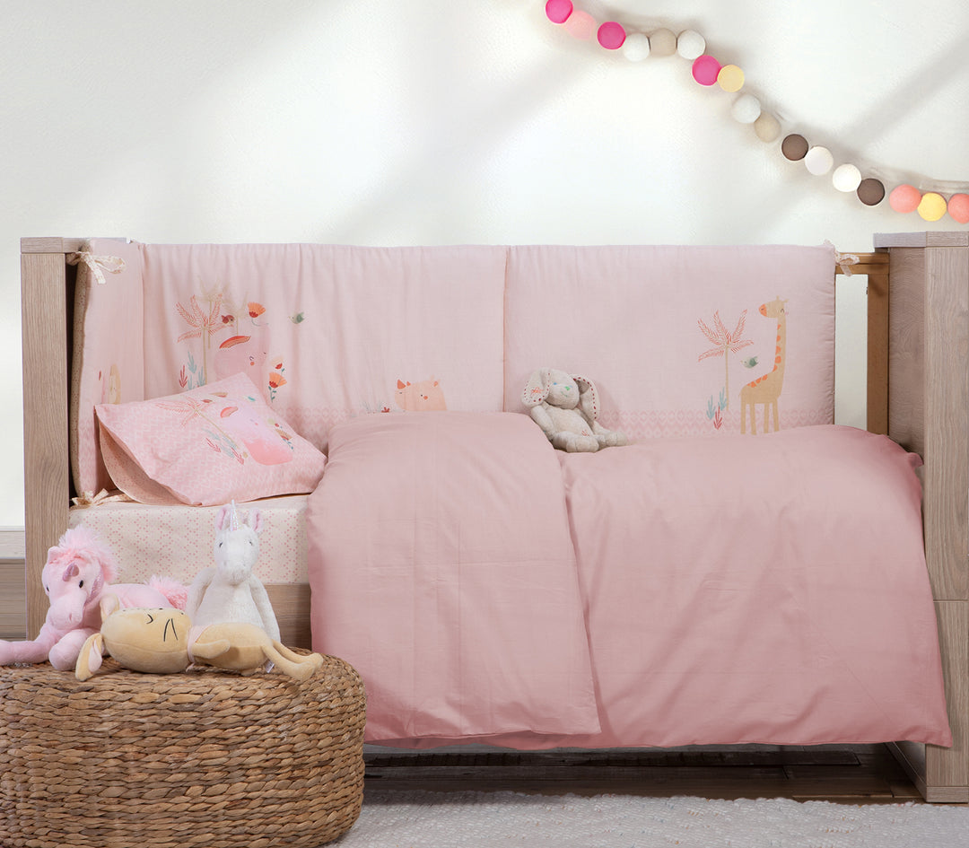 Βρεφική Παπλωματοθήκη Ροζ Basic Nef-Nef Homeware 110Χ150