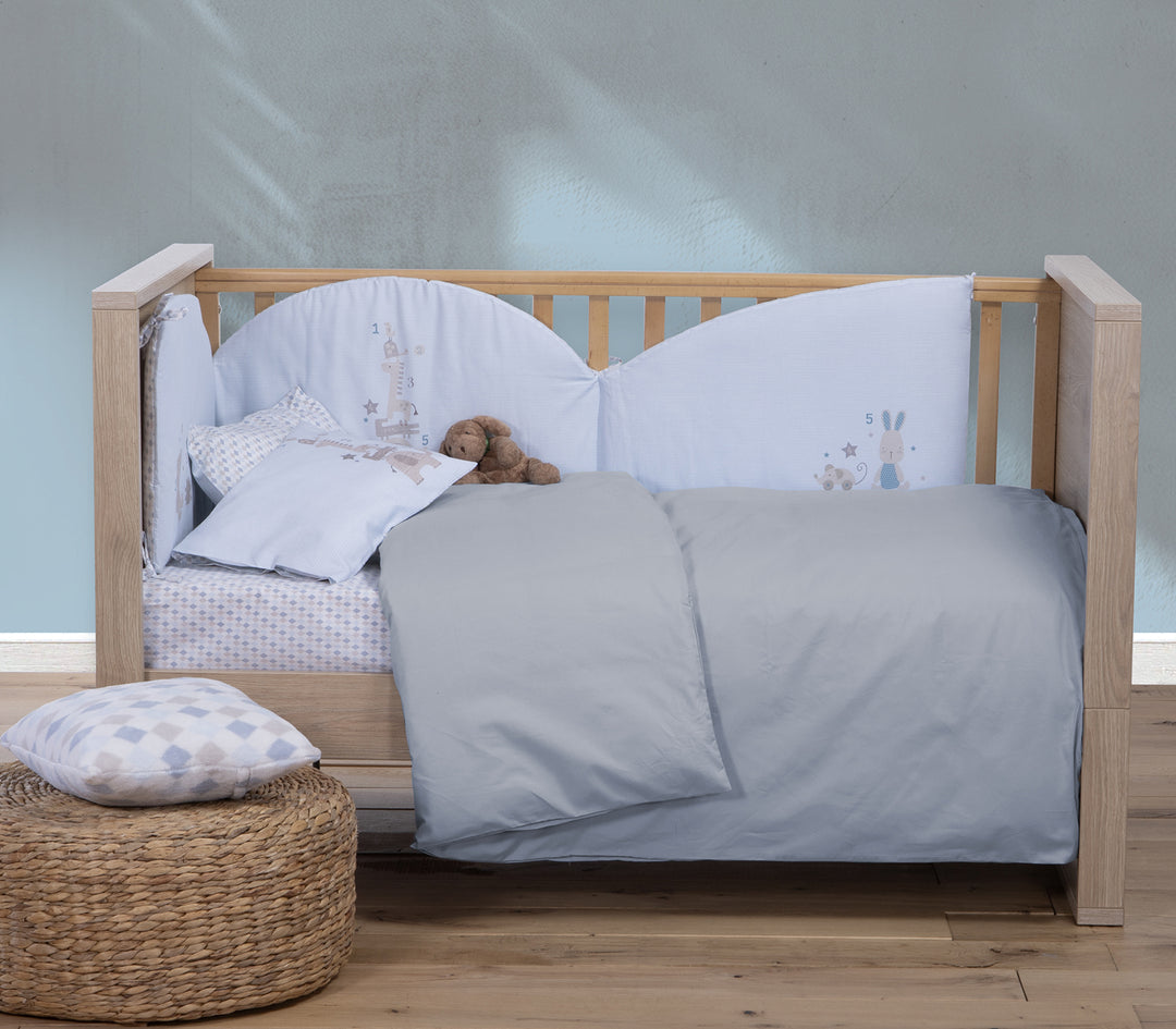 Βρεφική Παπλωματοθήκη Γκρι Basic Nef-Nef Homeware 110Χ150