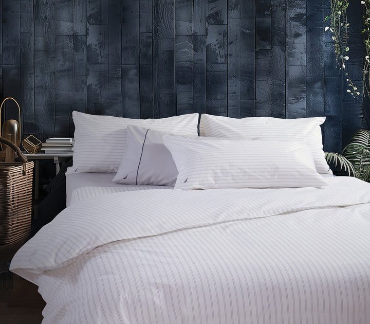 Σετ Σεντόνια Λευκά με Ρίγες King Size 280x270cm Nef-Nef Homeware