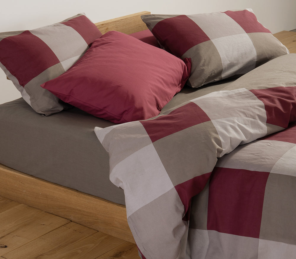 Σετ Σεντόνια Μονά Μπορντό Casual Check Nef-Nef Homeware