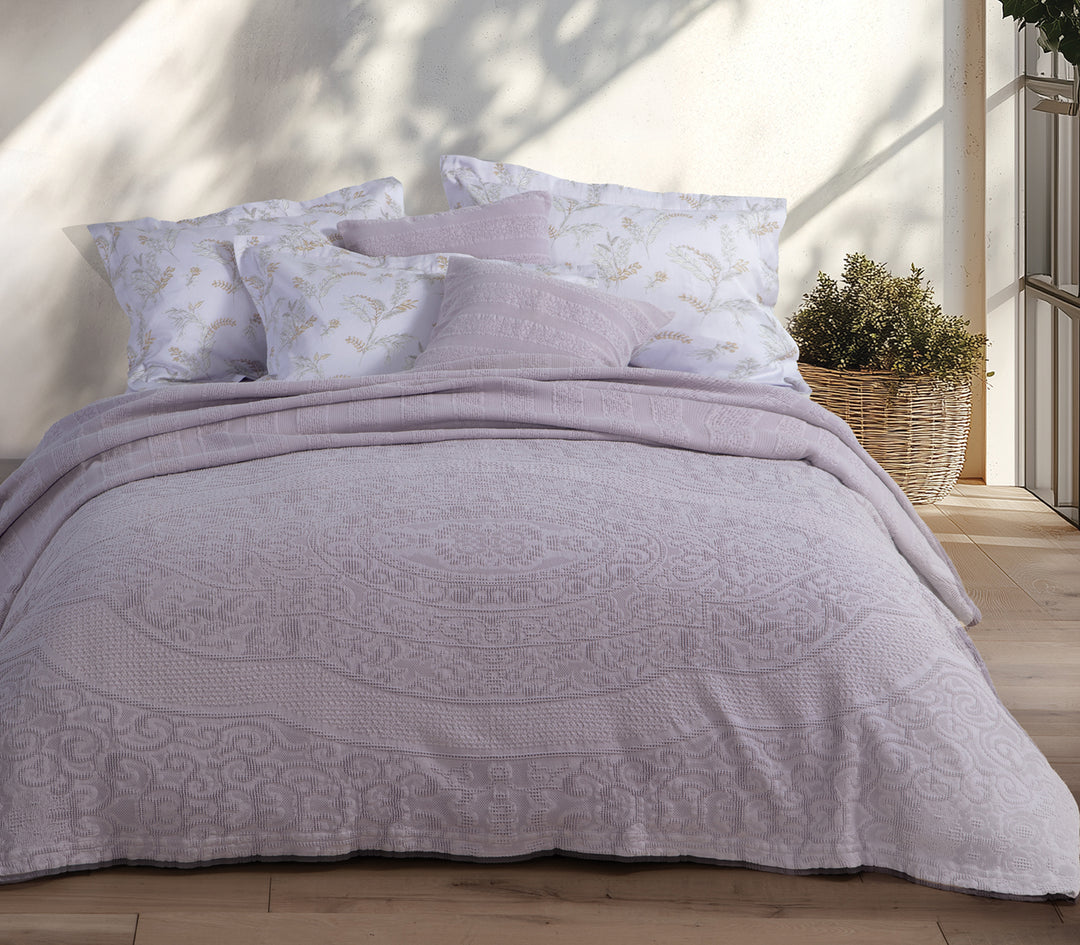 Κουβέρτα Βαμβακερή Υπέρδιπλη Μωβ Nantia Nef-Nef Homeware