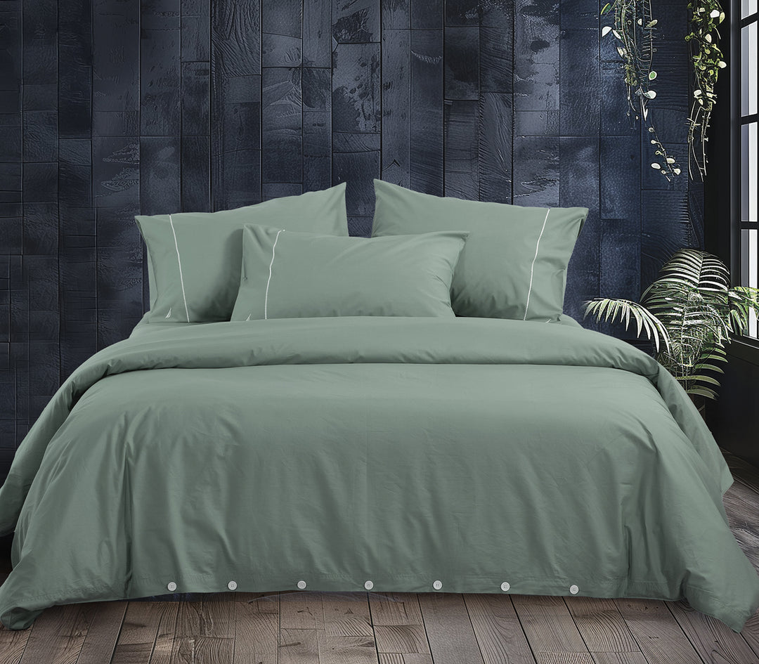 Σετ Παπλωματοθήκη Πράσινη Υπέρδιπλη Nau Wave Nef-Nef Homeware