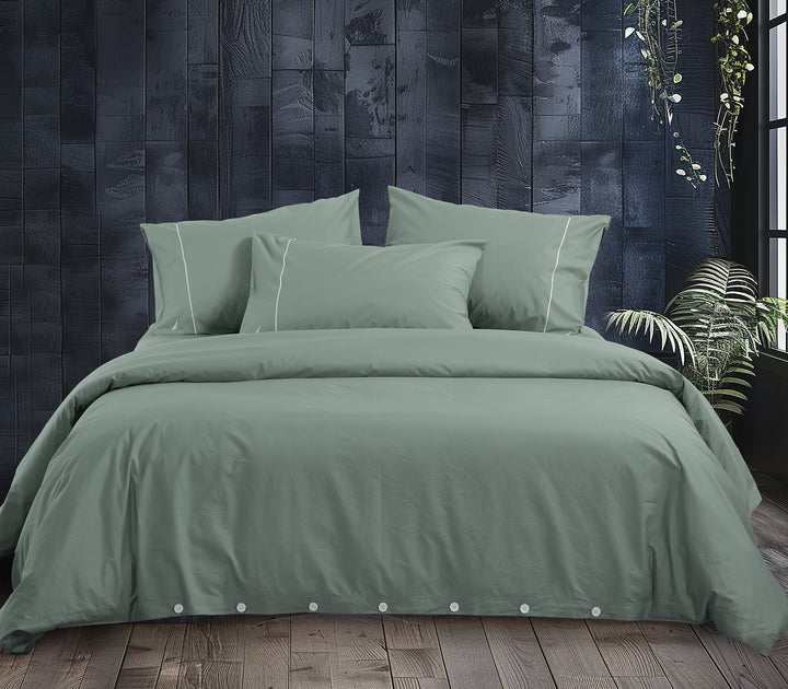 Σετ Παπλωματοθήκη Πράσινη Υπέρδιπλη Nau Wave Nef-Nef Homeware