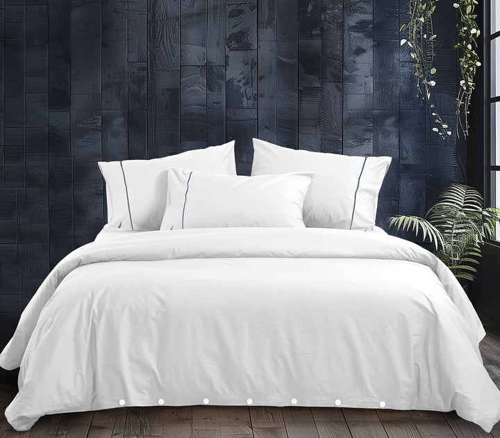 Σετ Παπλωματοθήκη Υπέρδιπλη Λευκή Nau Wave Nef-Nef Homeware