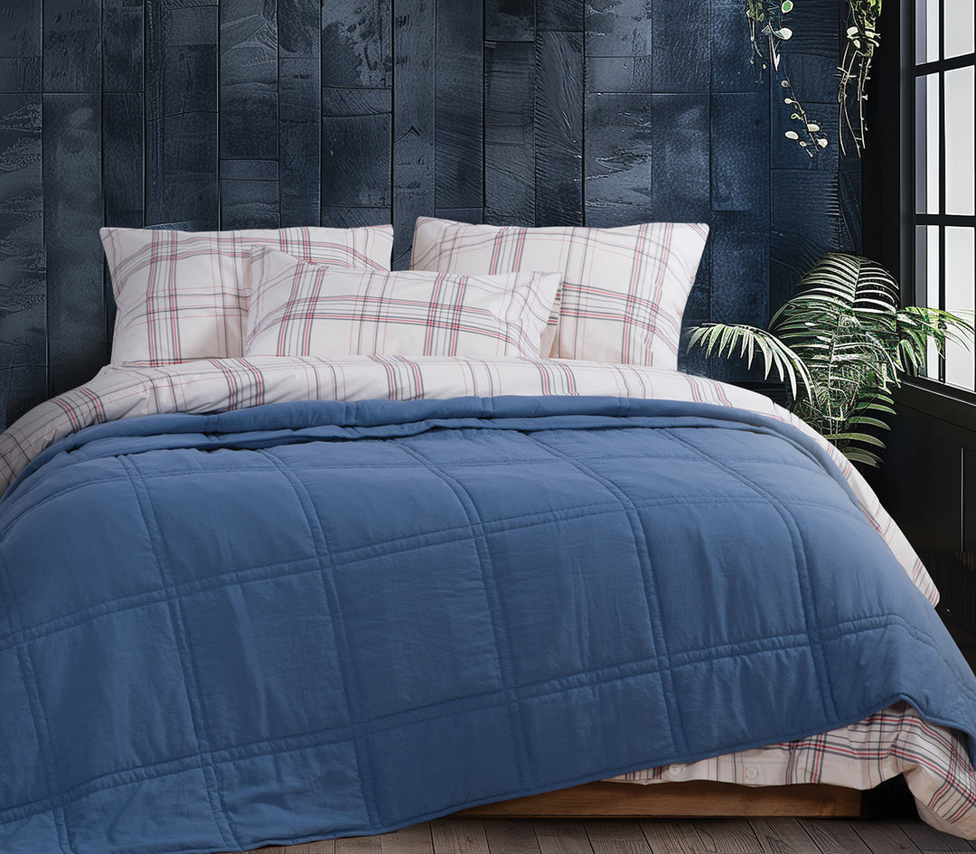 Κουβερλί Υπέρδιπλο Μπλε Nau Navy Nef-Nef Homeware