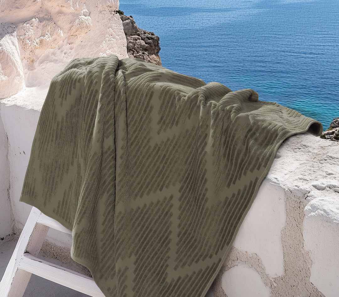 Πετσέτα Θαλάσσης Λαδί Soroco 80Χ160 Nef-Nef Homeware