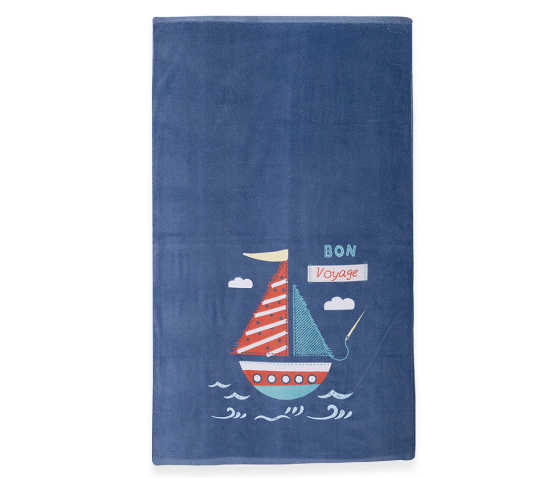 Παιδική Πετσέτα Θαλάσσης Bon Voyage 70x120 Navy Nef-Nef Homeware