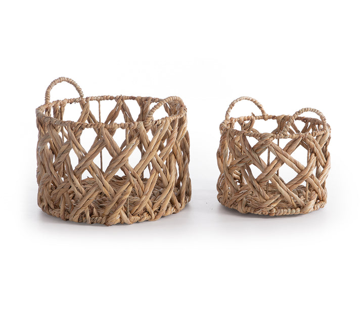 Καλάθι Μπεζ Από Υάκινθο Νερού Mesh D35X22 Nef-Nef Homeware
